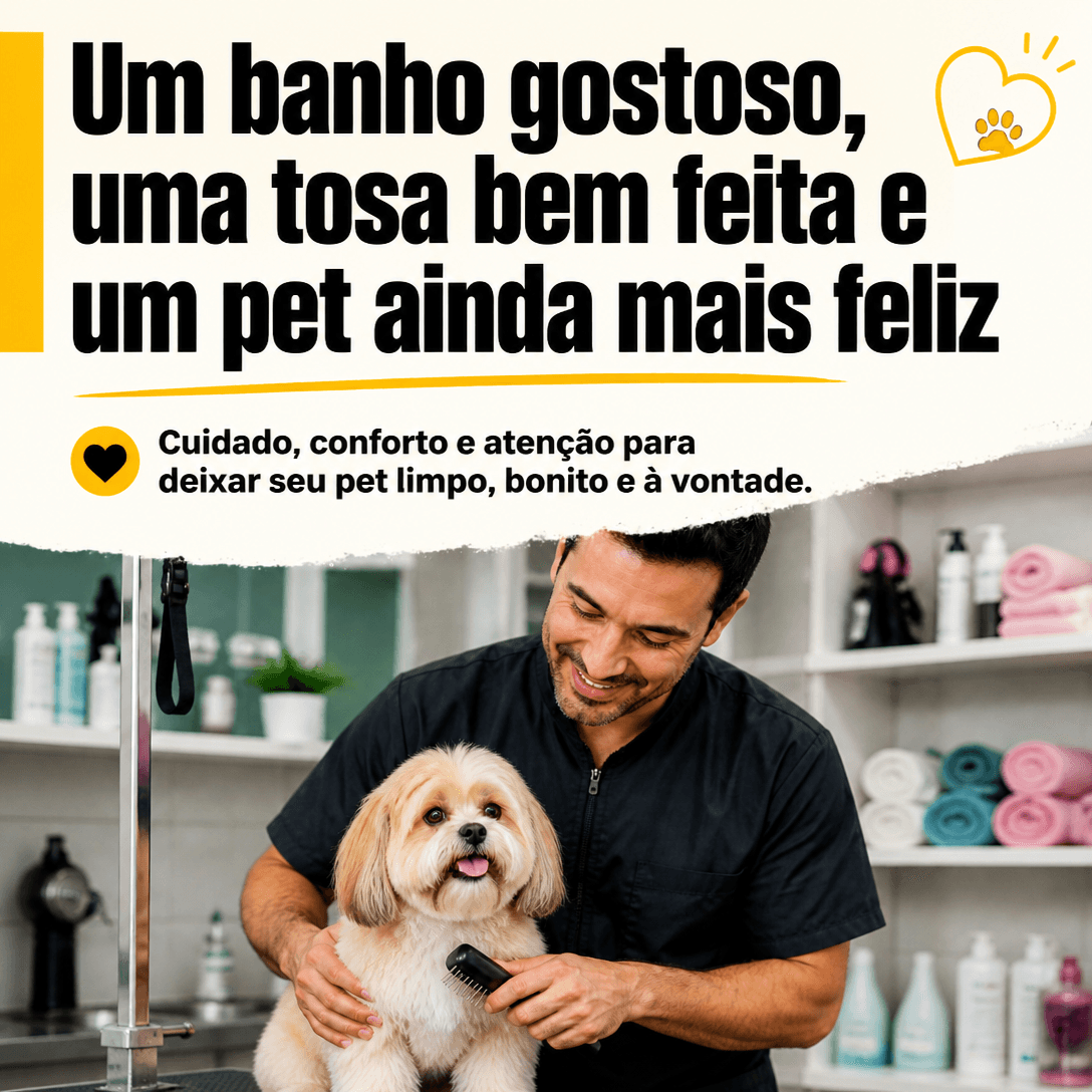 Post de pet shop criado no Pomake